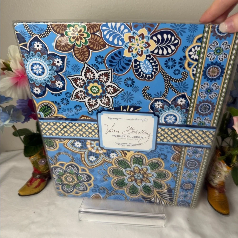 NWT Vera Bradley Bali Blue Pocket Folders Retired Rare